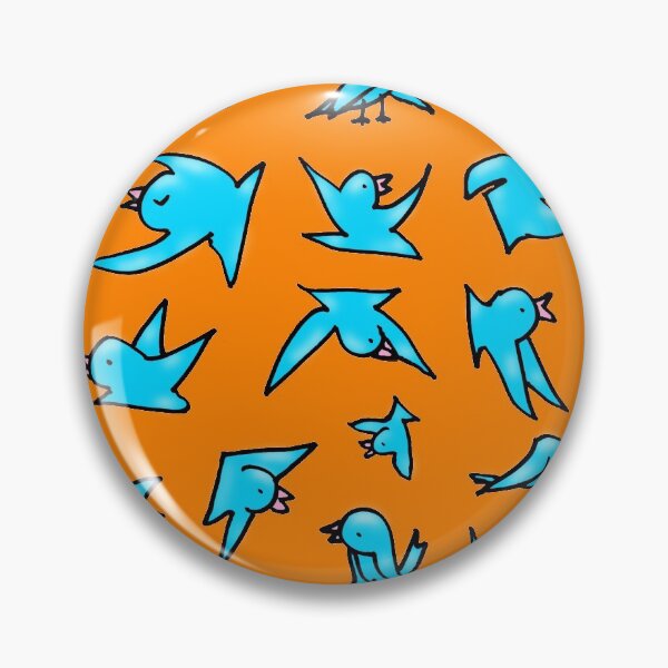 Item preview, Flock of blue birds with pink beaks happily chirping and flying designed and sold by davidscohen.