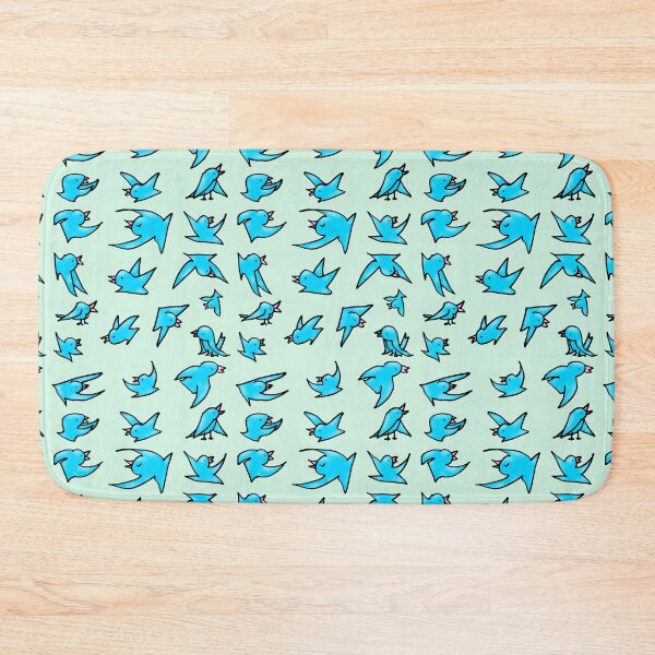 Item preview, Flock of blue birds with pink beaks happily chirping and flying designed and sold by davidscohen.