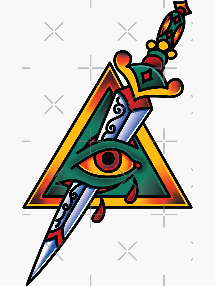 Thumbnail 3 of 3, Sticker, American Traditional Dagger of Providence designed and sold by Salty-Dog2.