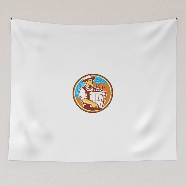 Item preview, Organic Farmer Harvest Basket Circle Retro designed and sold by patrimonio.