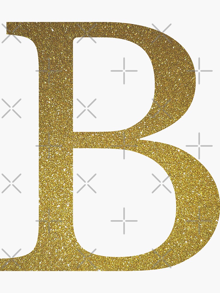 "Letter B - Gold Glitter" Sticker For Sale By FunStudio | Redbubble