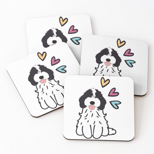 Item preview, LOVE Black and White Cockapoo Cavapoo Cavoodle designed and sold by Lulupainting.