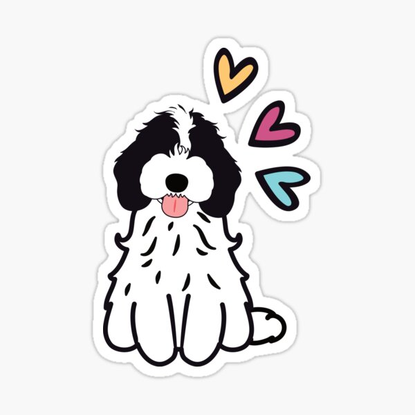 Item preview, LOVE Black and White Cockapoo Cavapoo Cavoodle designed and sold by Lulupainting.
