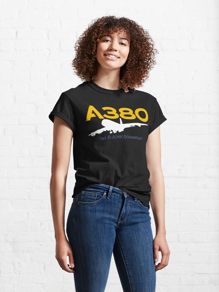 Alternate view of Airbus A380 146 D-AIMK (White) Classic T-Shirt