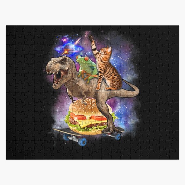 Item preview, Cat Frog Dinosaur Playing Hamburger Skateboard Animals designed and sold by robinxam.