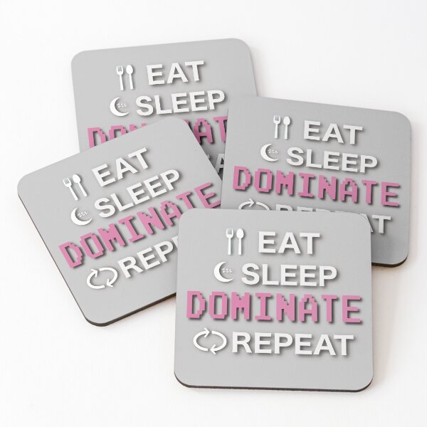 Item preview, Eat Sleep Dominate Repeat - white letters icon pink designed and sold by FlorenciaBliss.