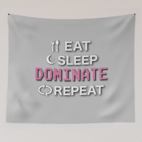 Item preview, Eat Sleep Dominate Repeat - white letters icon pink designed and sold by FlorenciaBliss.