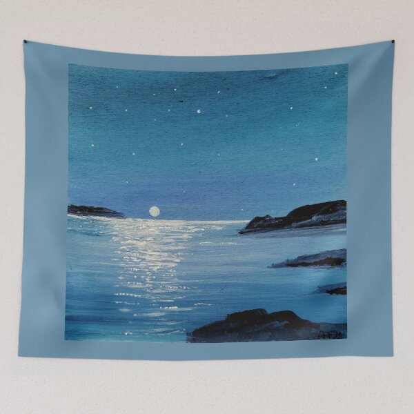 Item preview, Painting sea at night in the full moon, designed and sold by Anke Franikowski.