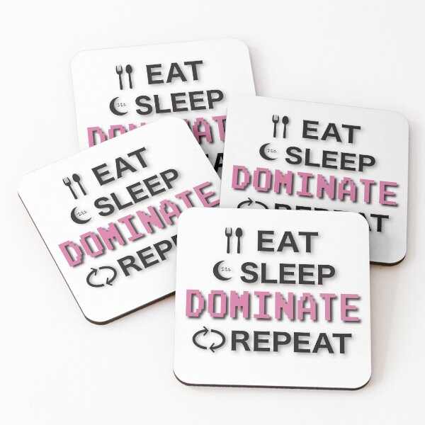 Item preview, Eat Sleep Dominate Repeat - black letters icon pink designed and sold by FlorenciaBliss.
