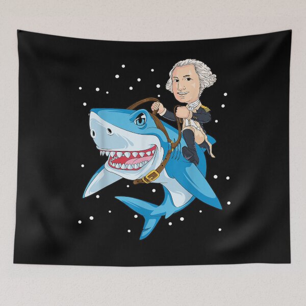 Item preview, 4th Of July George Washington Shark American Merica designed and sold by robinxam.