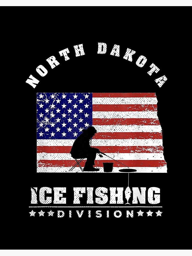 Patriotic North Dakota Ice Fishing Division Ice Fis | Art Board Print