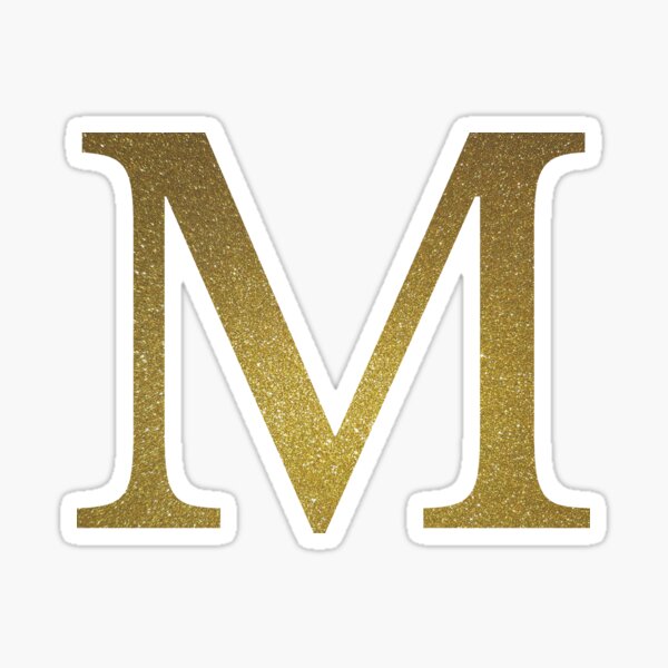 "Letter M Gold Glitter" Sticker for Sale by FunStudio Redbubble