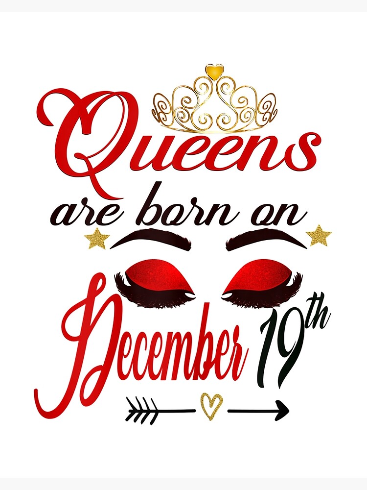 Womens Queens are Born on December 19th Sagittarius Birthday Girl Art Board Print