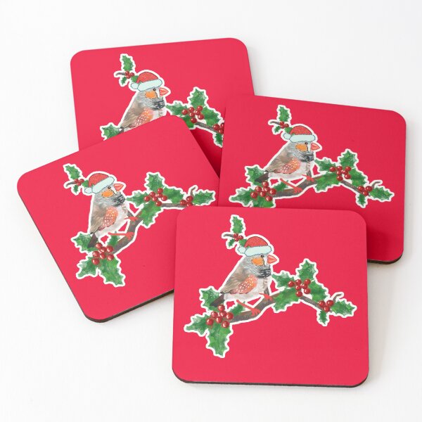 Item preview, Christmas zebra Finch bird 3 designed and sold by orangerinka.