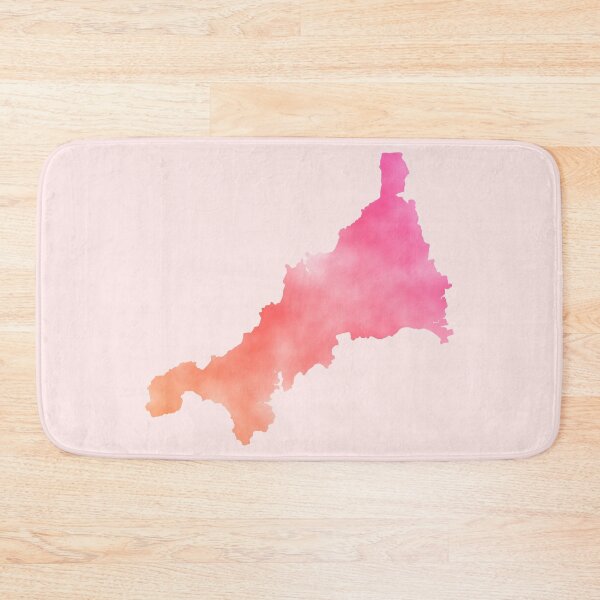 Item preview, Peach Candy Watercolour Cornwall Outline designed and sold by cashewdays.