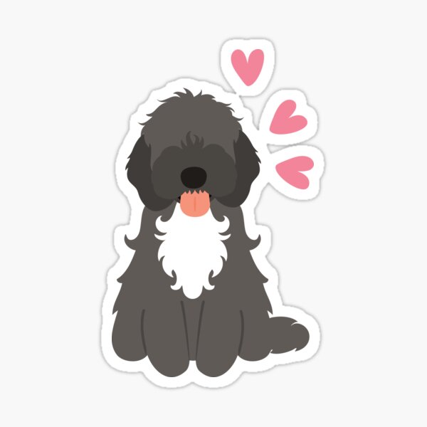 Item preview, LOVE Black and White Cockapoo Cavapoo Cavoodle  designed and sold by Lulupainting.