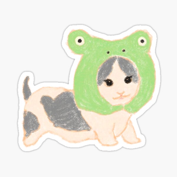 "Kitty Frog/ Kitty Cat with Frog Hat" Sticker for Sale by weloved ...