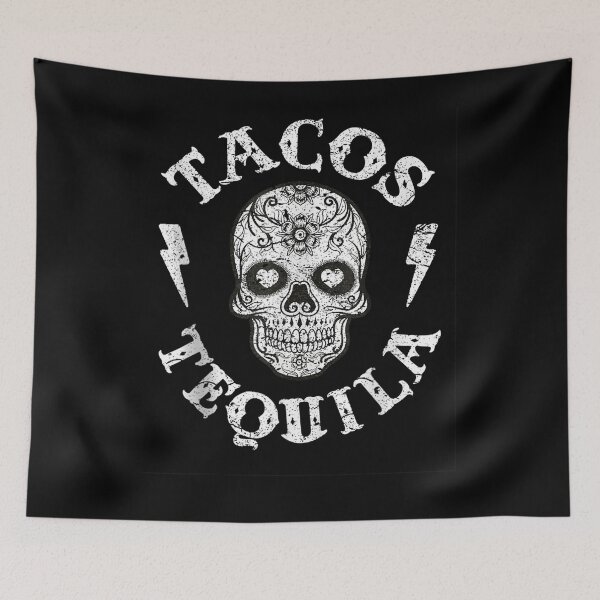 Item preview, Sugar Skull Tacos Tequila Mexican Fun designed and sold by robinxam.
