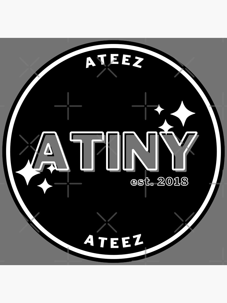 atiny-ateez-fandom-badge-black-white-ver-poster-for-sale-by