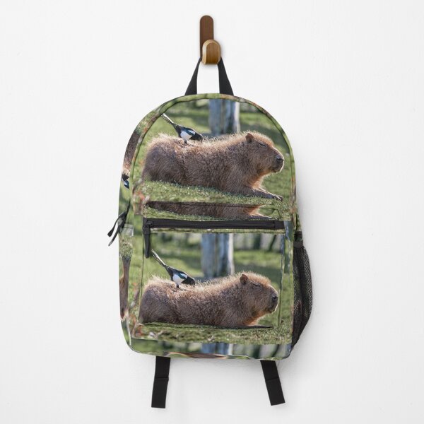Item preview, Capybara and Magpie friend looking for insects to eat designed and sold by Dalyndigital Photography.