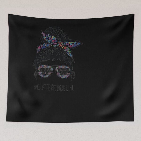 Item preview, Ela Teacher Messy Bun Life Hair Glasses designed and sold by Irundell2020.