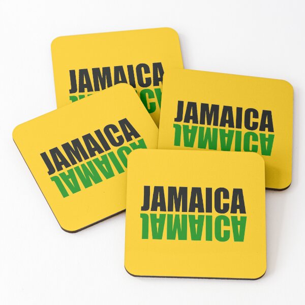 Item preview, Jamaica a mirrored pattern in the colors colours of the Jamaican flag black green and gold white background designed and sold by Artonmytee.