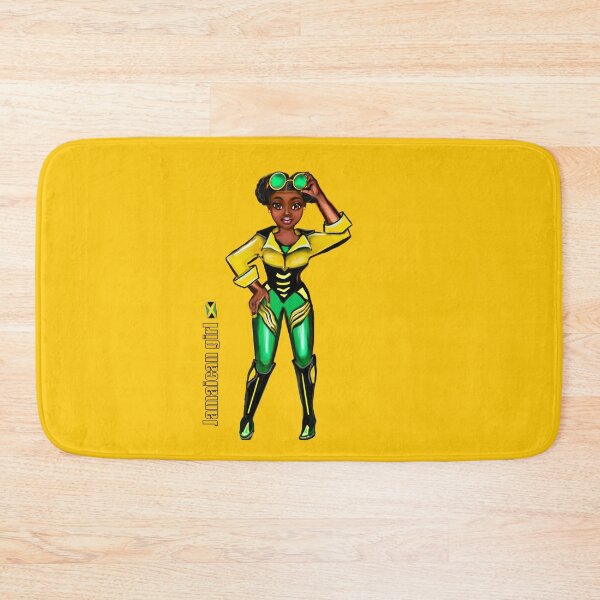 Item preview, Anime Manga Jamaican sunshades yellow background - dressed in the colors colours of Jamaican flag in black green and gold inside a heart shape designed and sold by Artonmytee.