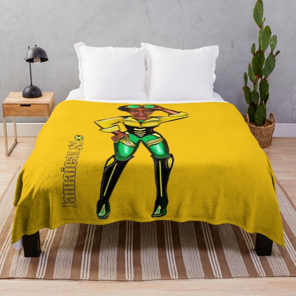 Item preview, Anime Manga Jamaican sunshades yellow background - dressed in the colors colours of Jamaican flag in black green and gold inside a heart shape designed and sold by Artonmytee.
