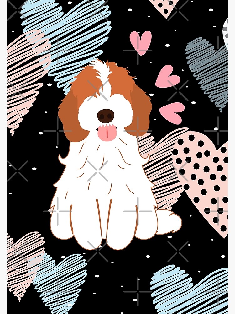"LOVE Ruby Red and White Cockapoo Cavapoo Cavoodle" Poster by ...