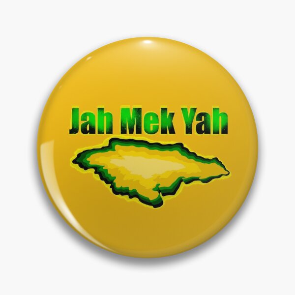 Item preview, Jamaica -  Jah Mek Yah in patois and the map of Jamaica  in the colors of the Jamaican flag black green and gold designed and sold by Artonmytee.