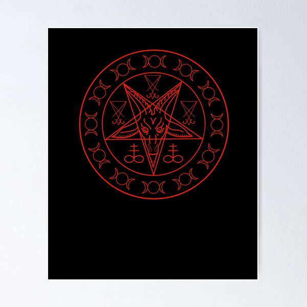 Sigil of Baphomet Pentagram Baphomet Sigil Occult Satanic Goat Head Devil  666 Poster for Sale by enjoytheshirt