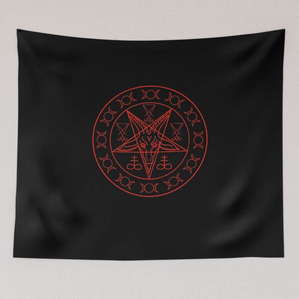 Item preview, Sigil of Baphomet Pentagram Baphomet Sigil Occult Satanic Goat Head Devil 666 designed and sold by enjoytheshirt.