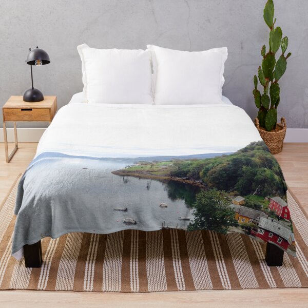 Item preview, Scandinavian landscape Houses Mountain Lake designed and sold by Happiness Creators.