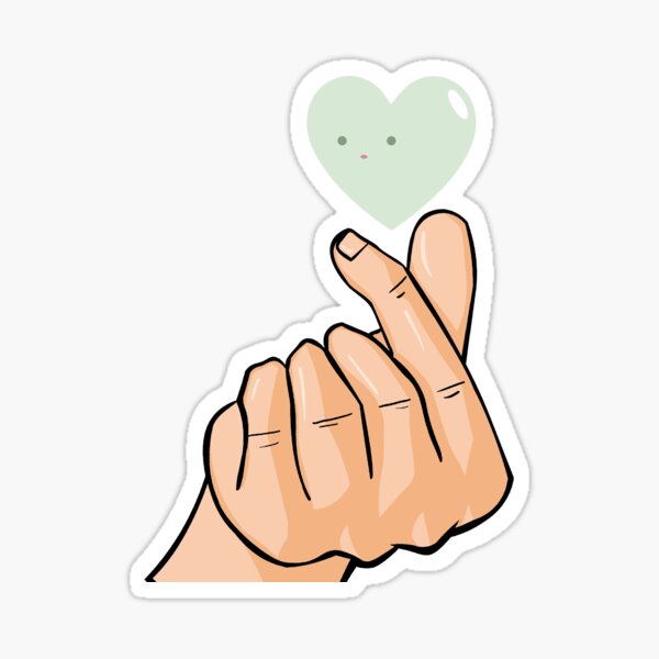 Finger Heart Sticker For Sale By The Darkify1 Redbubble