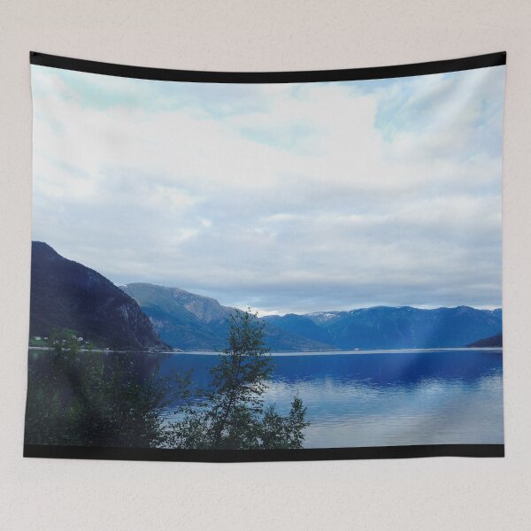 Item preview, Scandinavian Blue Mountains Lake Landscape View designed and sold by Happiness Creators.