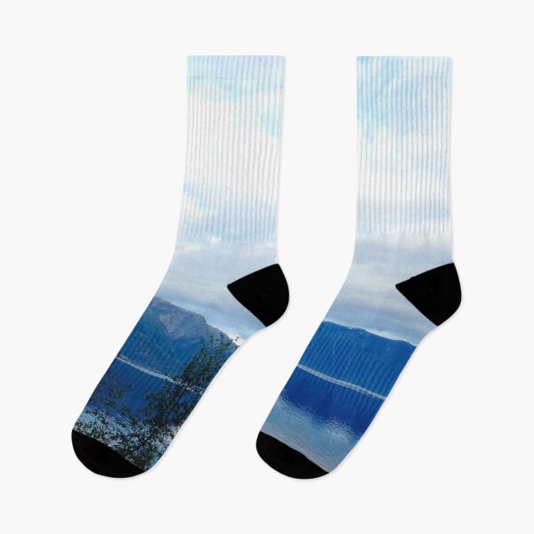 Item preview, Scandinavian Blue Mountains Lake Landscape View designed and sold by Happiness Creators.