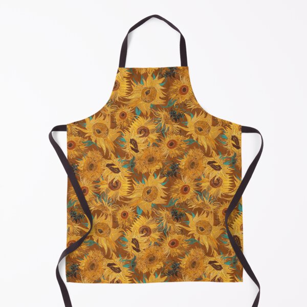 Item preview, Van Gogh Sunflowers copper yellow turquoise  designed and sold by Delinda Graphic Studio.