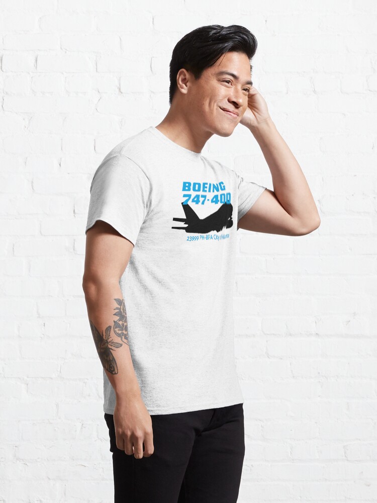 Alternate view of Boeing 747-400 23999 PH-BFA (Black) Classic T-Shirt
