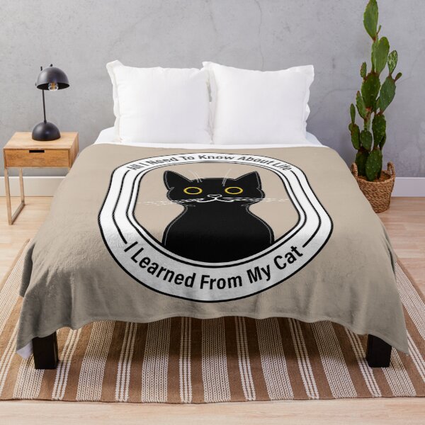 Item preview, All I need to know about life I learned from my cat, funny pet quotes, funny quotes designed and sold by creativitygood.