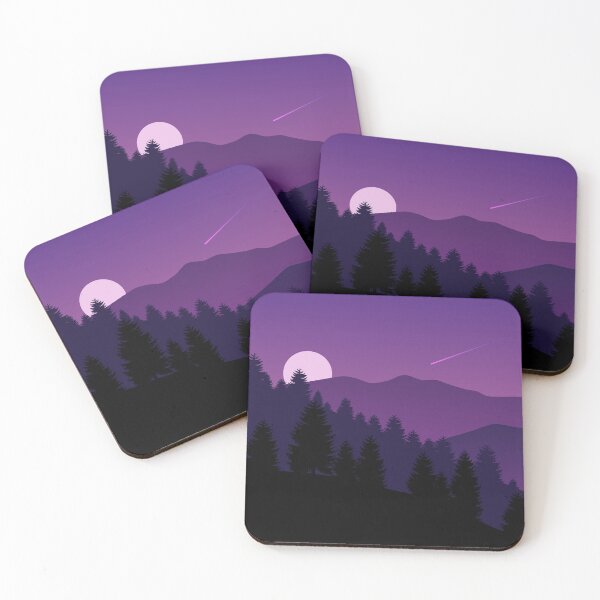 Item preview, Mountain Forest Night With Full Moon Landscape designed and sold by JTS STORE.