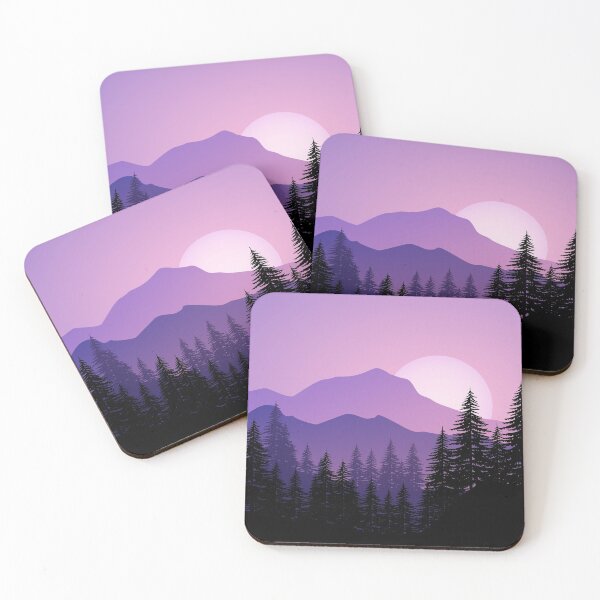 Item preview, Mountain Landscae With Pine Forest Sunset designed and sold by JTS STORE.