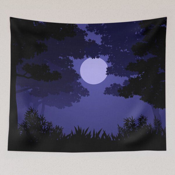 Item preview, Night Forest Wtih Fullmoon Light designed and sold by JTS STORE.