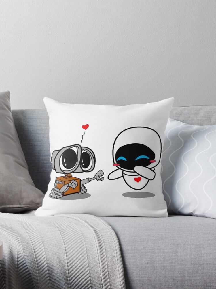 Wall e and Eve Pillow for Sale by Miha Shop Redbubble