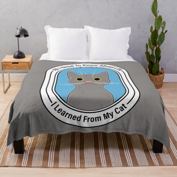 Item preview, All I need to know about life I learned from my cat, funny pet quotes, funny quotes designed and sold by creativitygood.