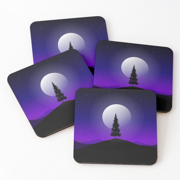 Item preview, Blue Night Sky With Pine Tree Between The  Mountain designed and sold by JTS STORE.