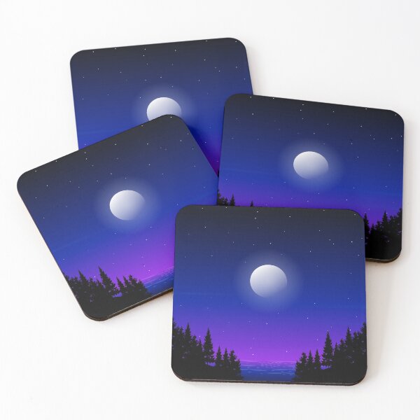 Item preview, Pine Forest With Lake And Blue Night Sky Forest designed and sold by JTS STORE.