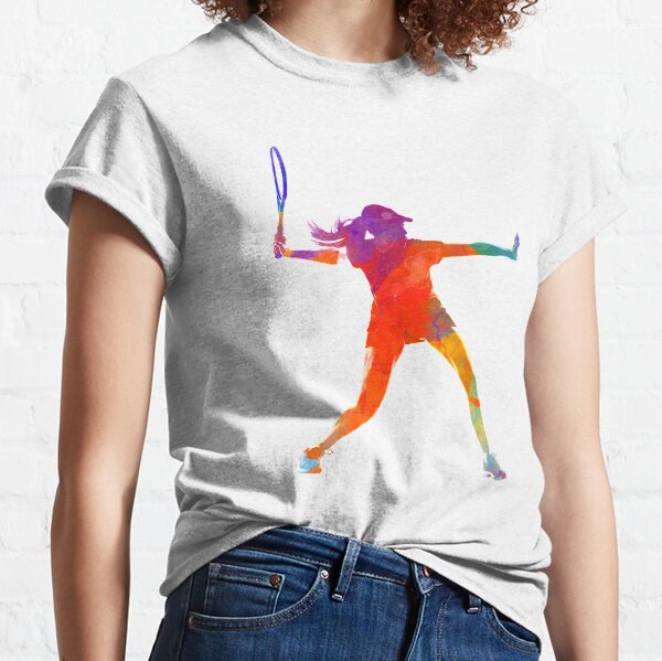 Woman tennis player 01 in watercolor Classic T-Shirt