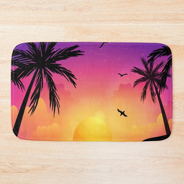 Item preview, Colorful Sunset Sea With Palm Tree designed and sold by JTS STORE.