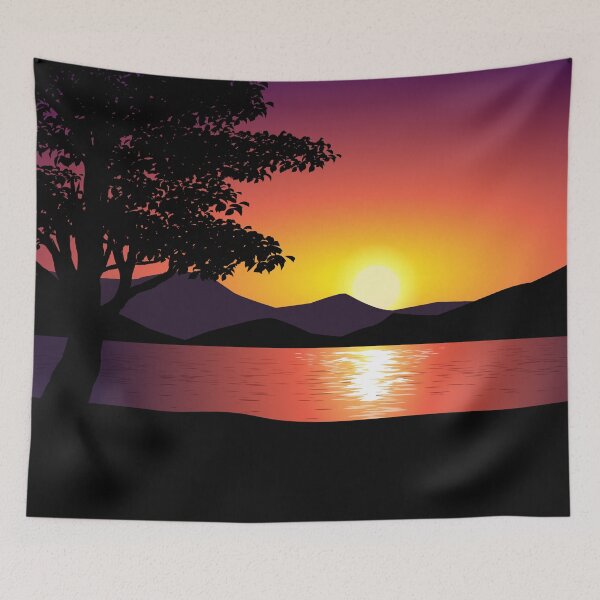 Item preview, Beautiful Sunset Lake Landscape designed and sold by JTS STORE.