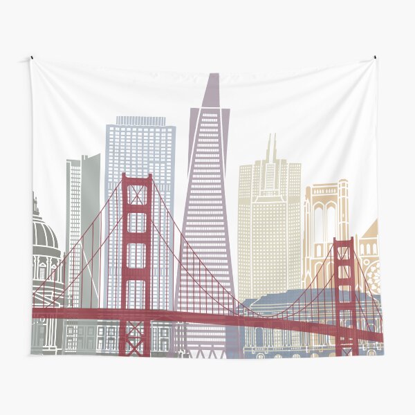 San Francisco skyline poster Tapestry